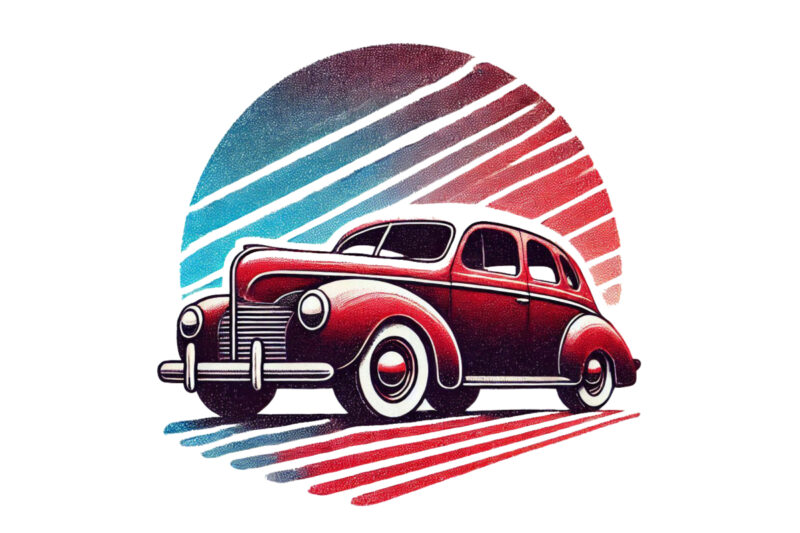 Trendy Retro Groovy Car Graphics t-shirt design png & jpeg designs – download instantly