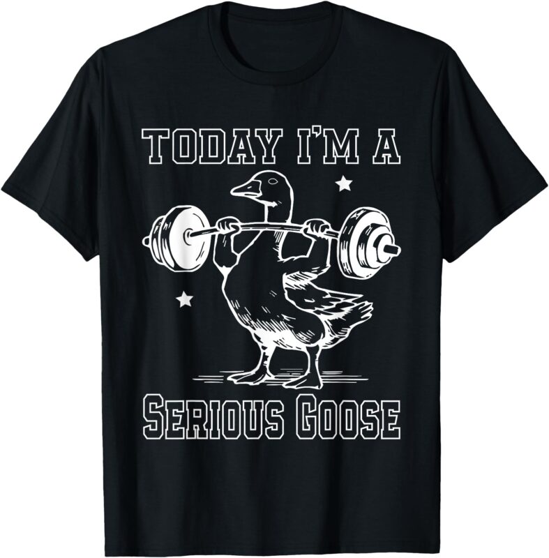 today i’m a serious goose funny lifting weights fitness gym T-Shirt