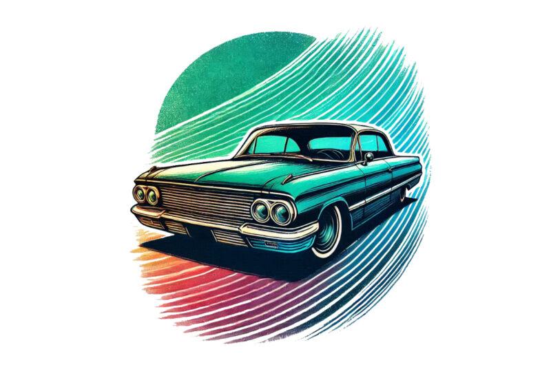 Trendy Retro Vintage Car t-shirt design png & jpeg designs – download instantly Retro Vintage Tee