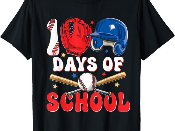 100 days of school baseball 100th day for boys kids t-shirt