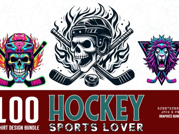 100 trendy retro vintage skull hockey lover t-shirt design bundle 100 trendy retro vintage skull hockey lover t-shirt design bundle