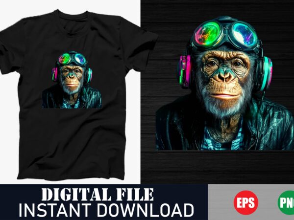 Funny monkey dj face vector graphic tee, cute cartoon dj monkey t-shirt design, cool cartoon monkey with headphones t-shirt Funny monkey dj face vector graphic tee, cute cartoon dj monkey t-shirt design, cool cartoon monkey with headphones t-shirt