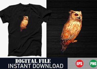 Whimsical Owl Graphic Tee, Colorful Owl Vector T-Shirt Design, Cute Owl Illustration T-Shirt, Majestic Owl Art Print Tee, Trendy vector
