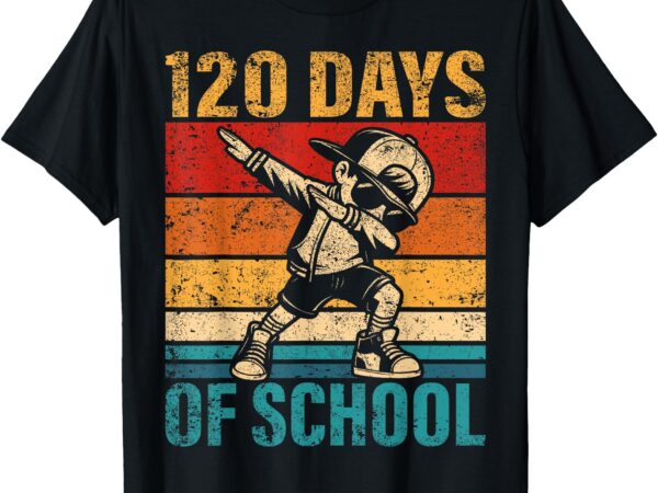 120 days of school dabbing boy student 120th day of school t-shirt