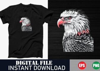 Soaring Eagle Vector T-Shirt Design, Powerful Eagle Graphic for T-Shirts, Freedom Eagle Vector Art, Bold Eagle Logo
