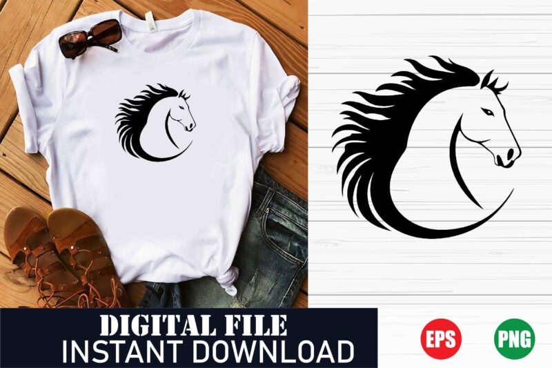 Horse Vector T-Shirt Design, Horse Vector Art T-Shirt, Equestrian Horse Vector T-Shirt, Horse Racing Vector T-Shirt
