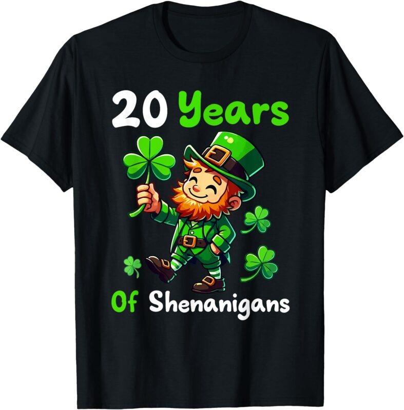 20 Years Of Shenanigans 20th Birthday St. Patrick’s Day Boy T-Shirt