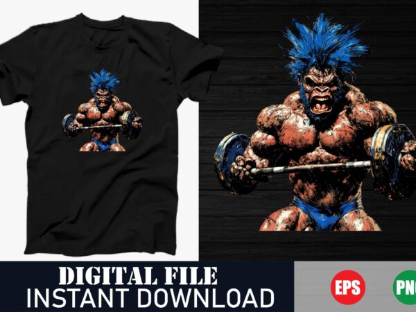 Funny monkey gym lifting weights t-shirt design, gym motivation monkey workout vector art , monkey bodybuilding fitness t-shirt Funny monkey gym lifting weights t-shirt design, gym motivation monkey workout vector art , monkey bodybuilding fitness t-shirt