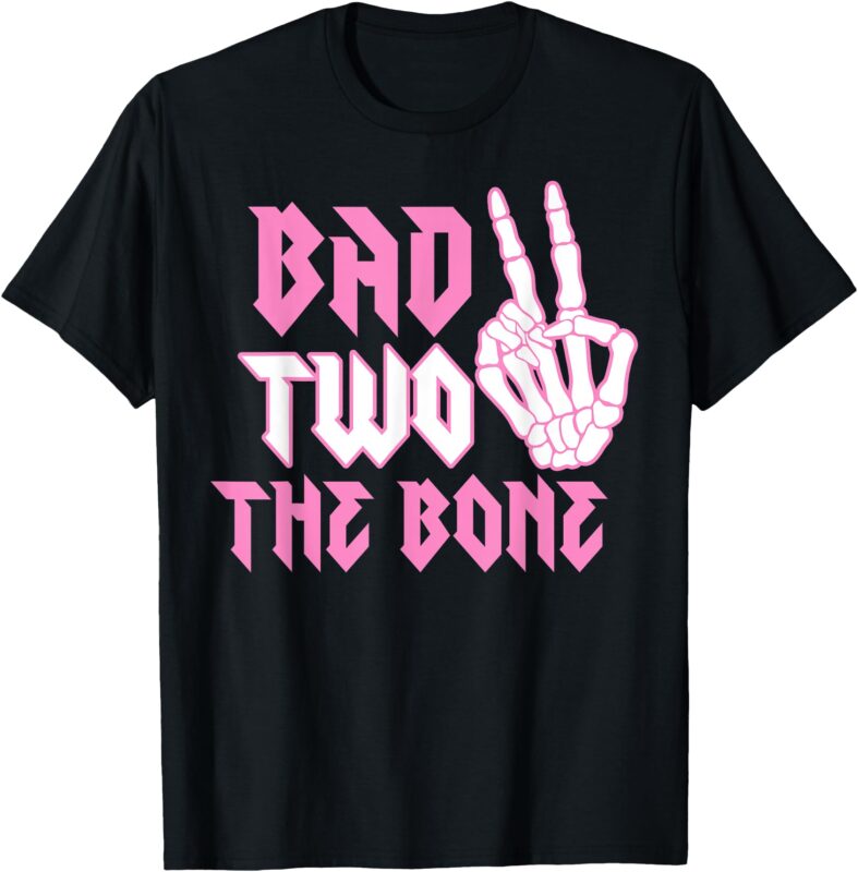 Bad Two The Bone Party Decorations Boy Girl 2nd Birthday T-Shirt