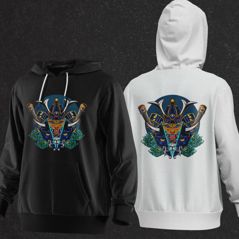 Samurai Tiger – T-shirt Design ( AI, EPS, PNG, JPG )