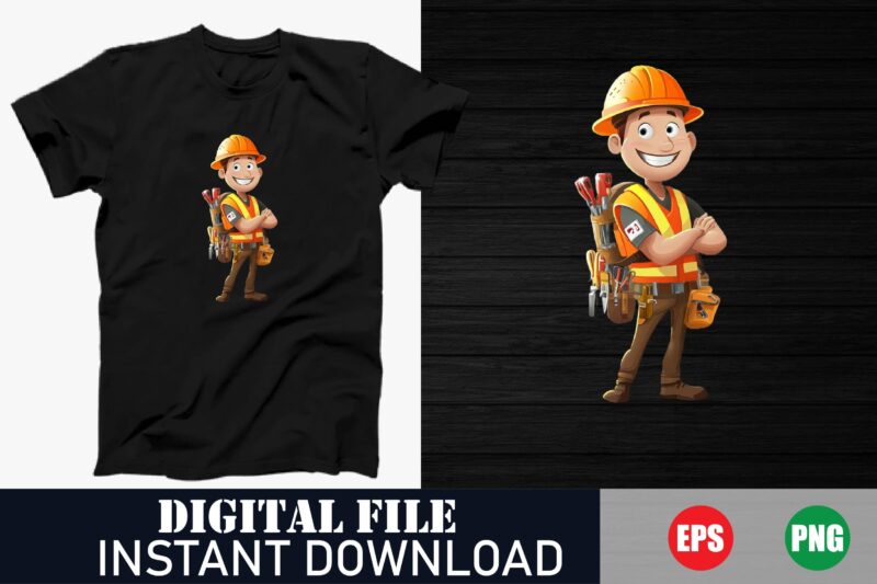 Cute Cartoon Mechanical Engineer T-Shirt, Funny Mechanical Engineer Gift Tee, Future Mechanical Engineer T-Shirt, Cartoon Robot Engineer