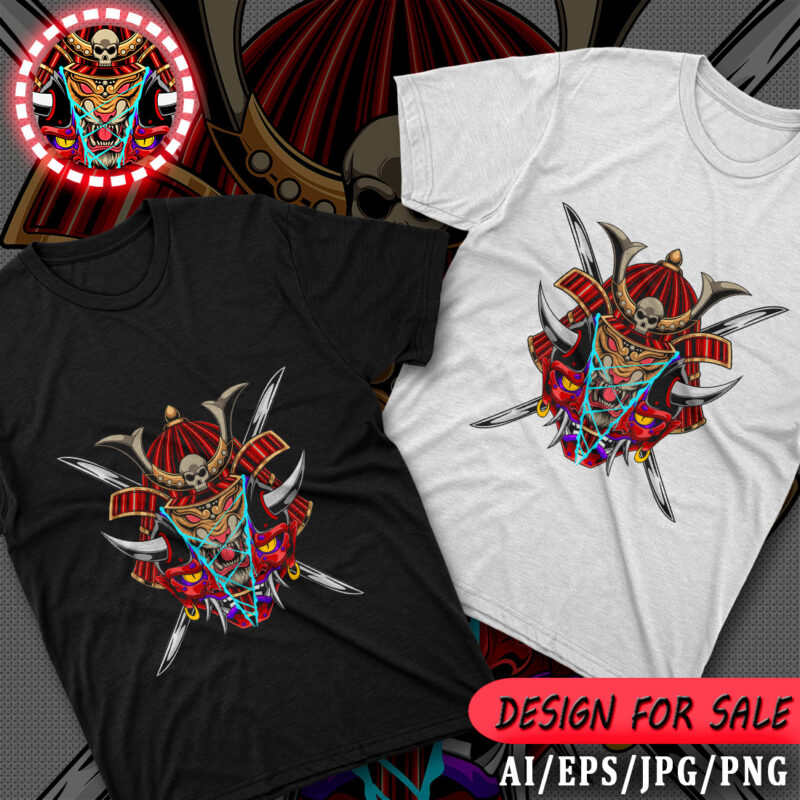 Samurai Tiger – T-shirt Design ( AI, EPS, PNG, JPG )