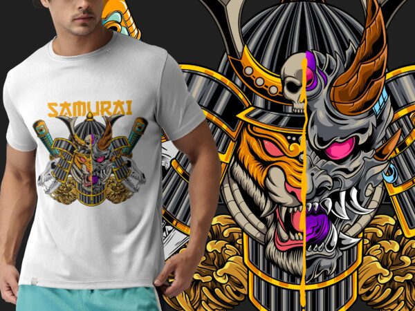 Samurai tiger – t-shirt design ( ai, eps, png, jpg )