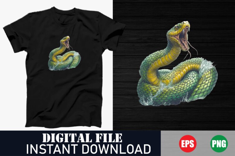 Cute Cartoon Snake Kids T-Shirt Design, Kawaii Snake Graphic Tee for Children, Adorable Snake Character Apparel, Snake Illustration