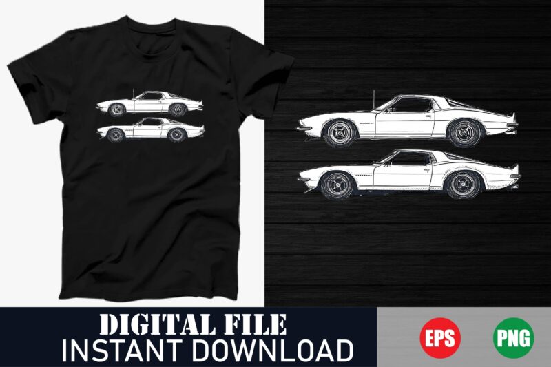 Classic Car Vector T-Shirt Design, Speed Demon Car T-Shirt, Vintage Muscle Car Graphic Tee, Car Lover Vector Design