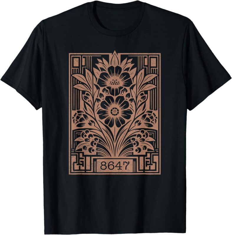 8647 Subtle Anti Trump Anti MAGA 86 47 Floral Boho Style T-Shirt