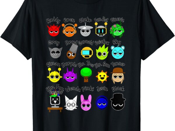 All sprunki lovely kids boys girls sprunki birthday decor t-shirt