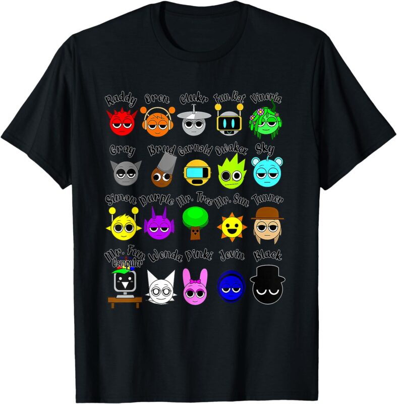 All Sprunki Lovely Kids Boys Girls Sprunki Birthday Decor T-Shirt