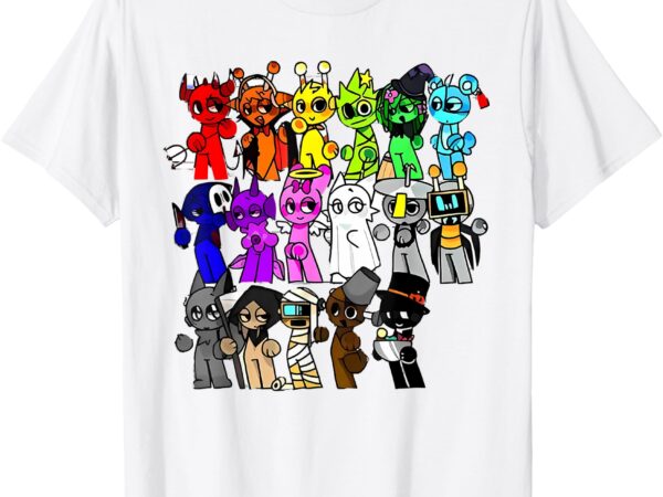 All sprunki lovely boys sprunki team sprunki game art t-shirt