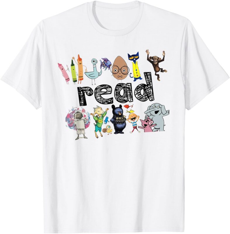 Animals Read Reading Book Library First Day Of School Kids T-Shirt
