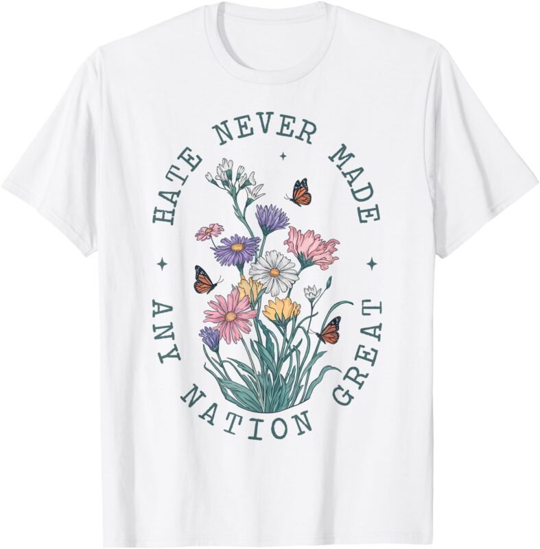 Anti Trump Floral Butterflies Democrat President Liberal T-Shirt