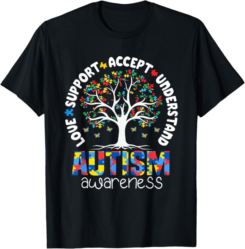 Autism Shirt Love Accept Support Autistic Autism Awareness T-Shirt