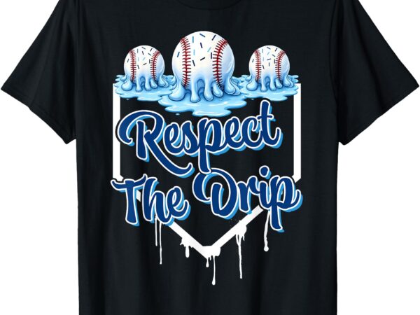 Baseball drip boys ice cream drip youth respect the drip t-shirt