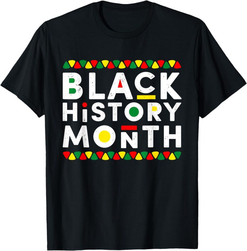 Black History Month African American Men Women Kids Retro T-Shirt