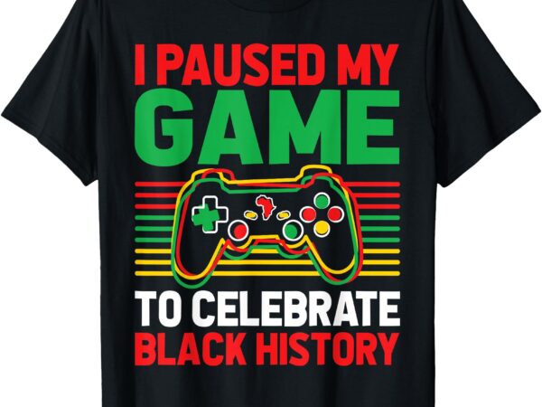 Black history month gamer african american pride boys men t-shirt