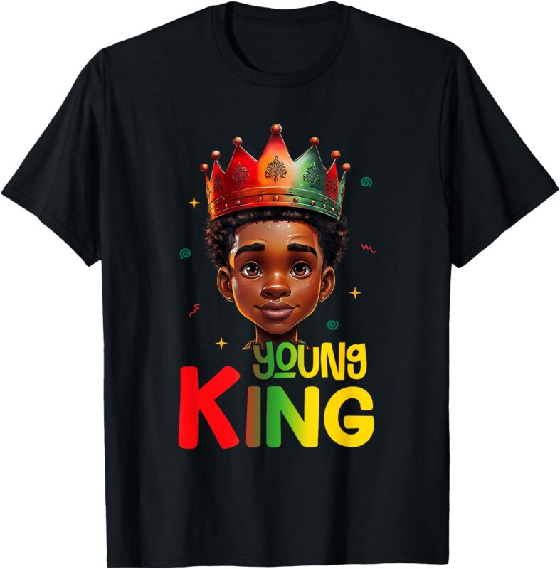 Black History Month Shirts For Young King Afro Boys Kids T-Shirt