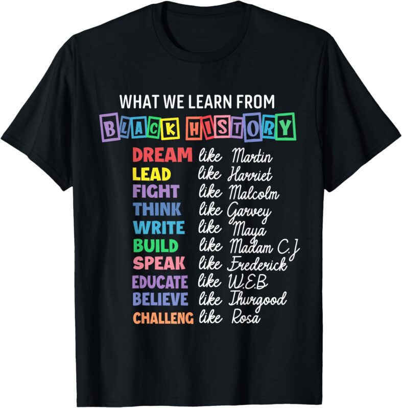 Black History Month What We Learn From Black History T-Shirt