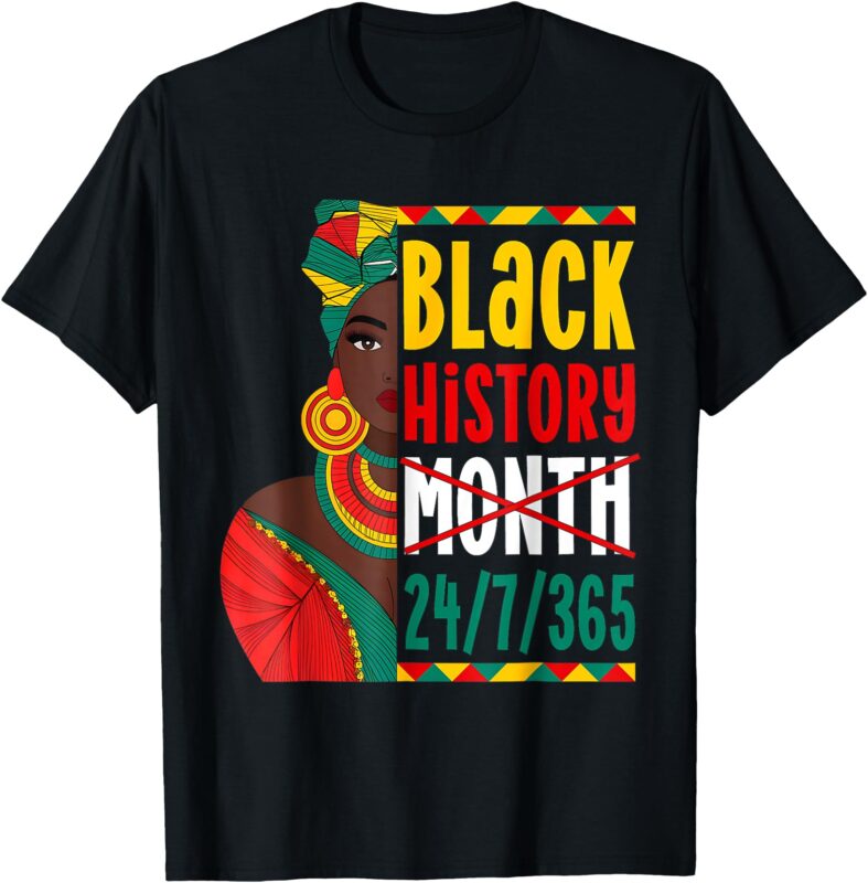 Black History Shirts For Women Black Queen Afro Queen T-Shirt
