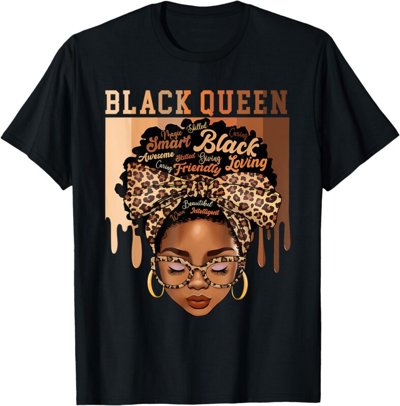 Black Queen Magic Black History Month Afro Hair Melanin Girl T-Shirt