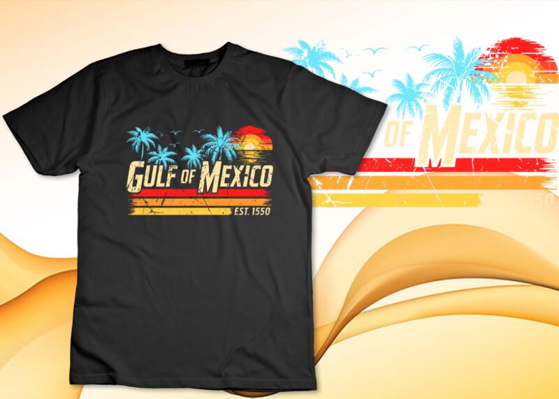 Gulf of Mexico Forever Retro Vintage Beach T-Shirt disign