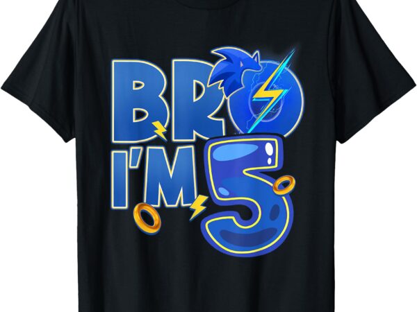 Bro i’m 5 birthday boy 5th matching hedgehog party boys t-shirt
