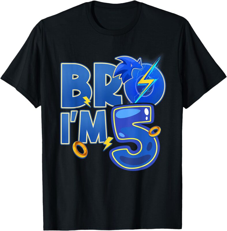 Bro I’m 5 Birthday Boy 5th Matching Hedgehog Party Boys T-Shirt