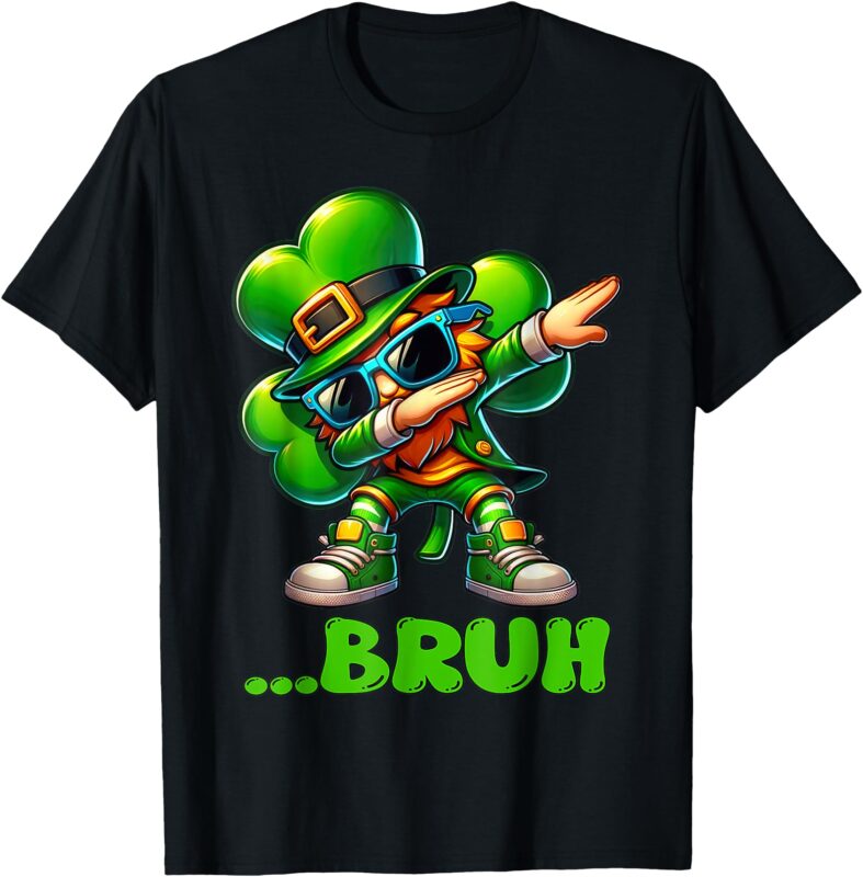 Bruh Dab Leprechaun Funny Kids Boys Mens St Patrick Day T-Shirt