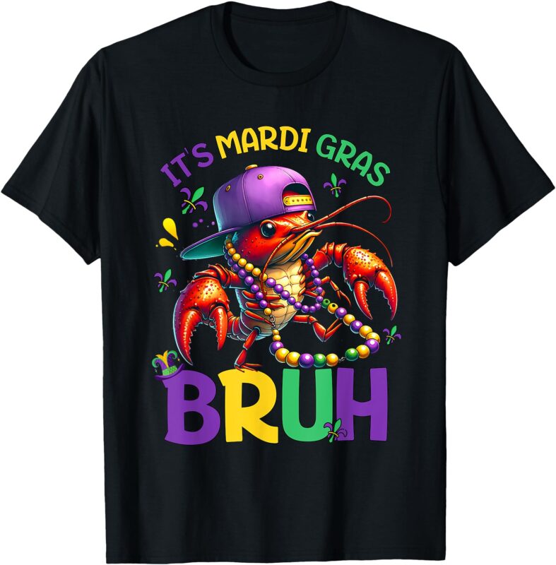 Bruh Mardi Gras Crawfish Boys Kids Mardi Gras T-Shirt