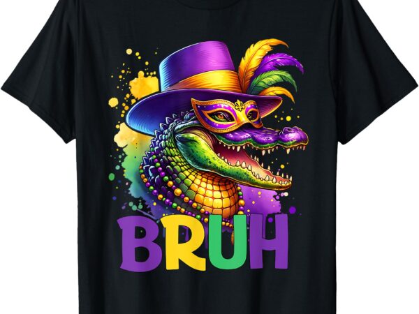 Bruh mardi gras teens boys kids alligator mardi gras t-shirt