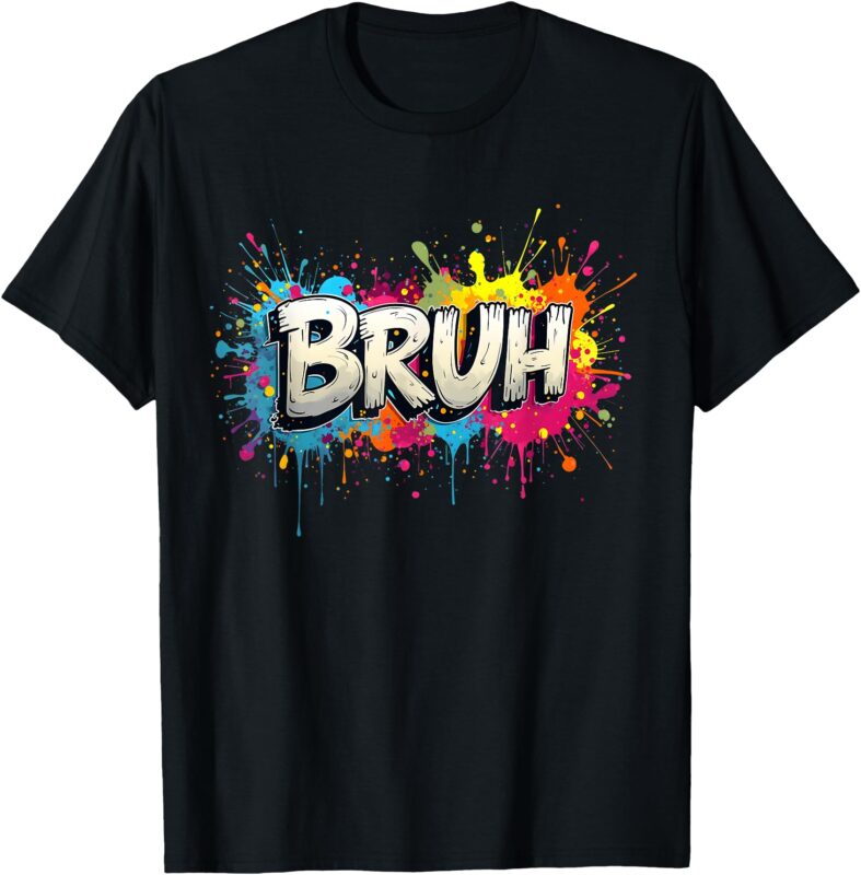 Bruh Meme Funny Saying Teens Graffiti Aesthetic Kids Boys T-Shirt