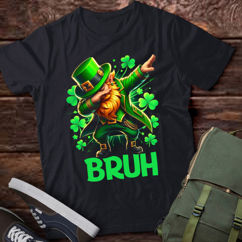 Bruh St Patricks Day Dabbing Leprechaun Bruh pa77