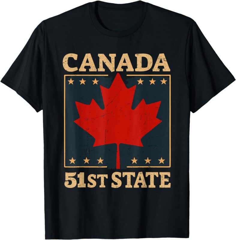 Canada 51st State American USA Flag Canada Vintage Humor T-Shirt