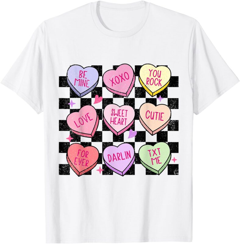 Candy Sweet Hearts Love Valentines Day Women Girls T-Shirt
