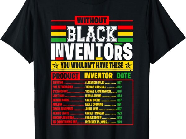 Celebrating black history culture excellence inventors t-shirt