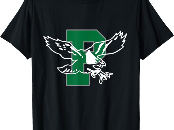 Classic athletic varsity style letter p with a flying eagle t-shirt