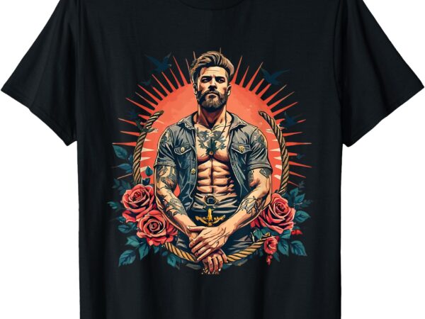 Classic sailor anchor vintage tattoo maritime art t-shirt