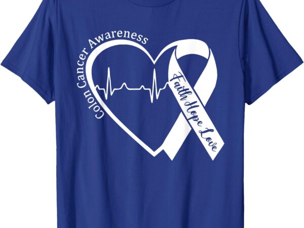 Colorectal colon cancer awareness blue ribbon colonoscopy t-shirt