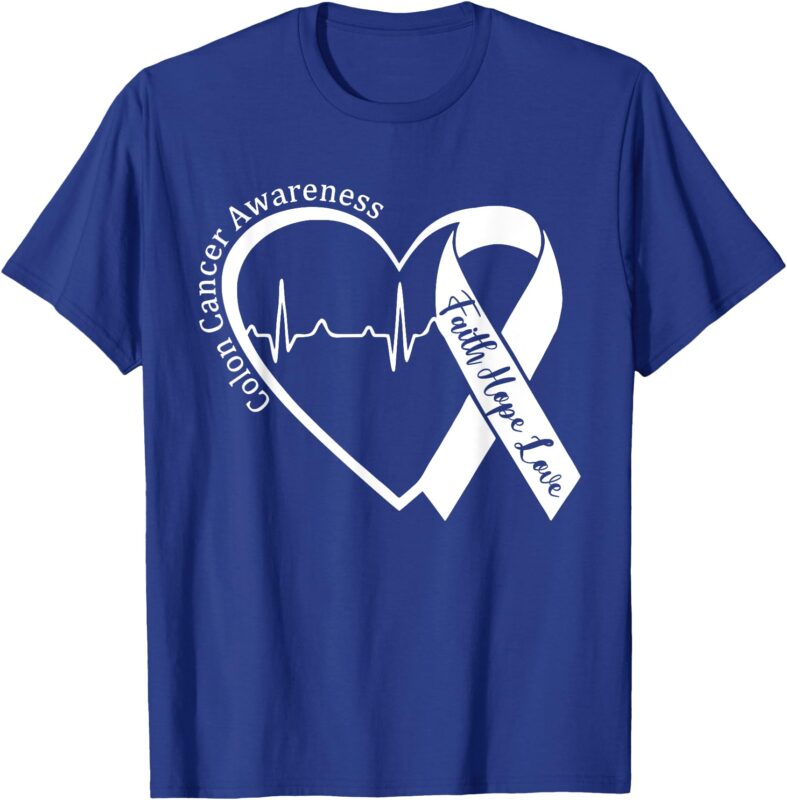 Colorectal Colon Cancer Awareness Blue Ribbon Colonoscopy T-Shirt