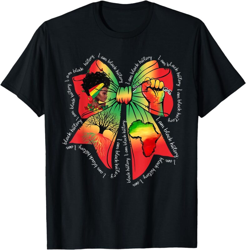 Coquette Bow Black History Is American Patriotic African T-Shirt