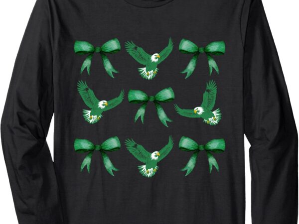 Coquette green bows eagle animal,bows & eagles long sleeve t-shirt